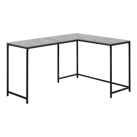 Monarch Specialties COMPUTER DESK - 58"L/ GREY STONE-LOOK/ BLACK METAL CORNER I 7392